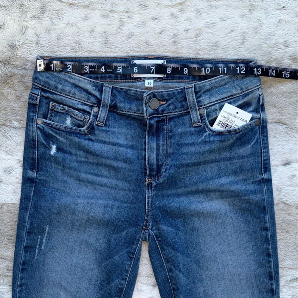 NWT PAIGE Verdugo Distressed Ankle Skinny Jeans in Flo Destructed Size 26 - Picture 10 of 15